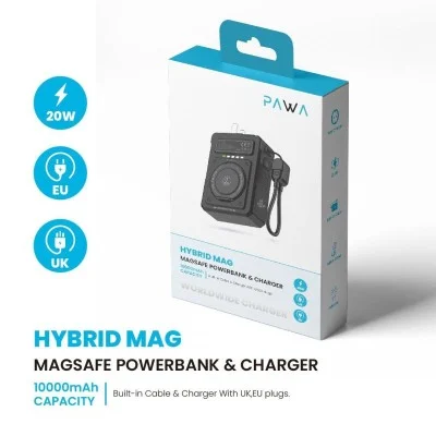 Pawa Hybrid Mag Magsafe Powerbank & Charger - Black